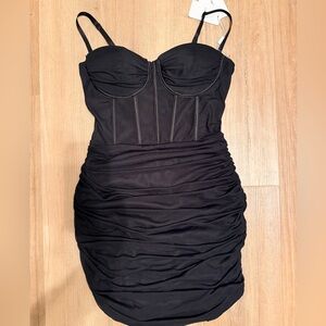 Elegant Black Strapless Dress M-L